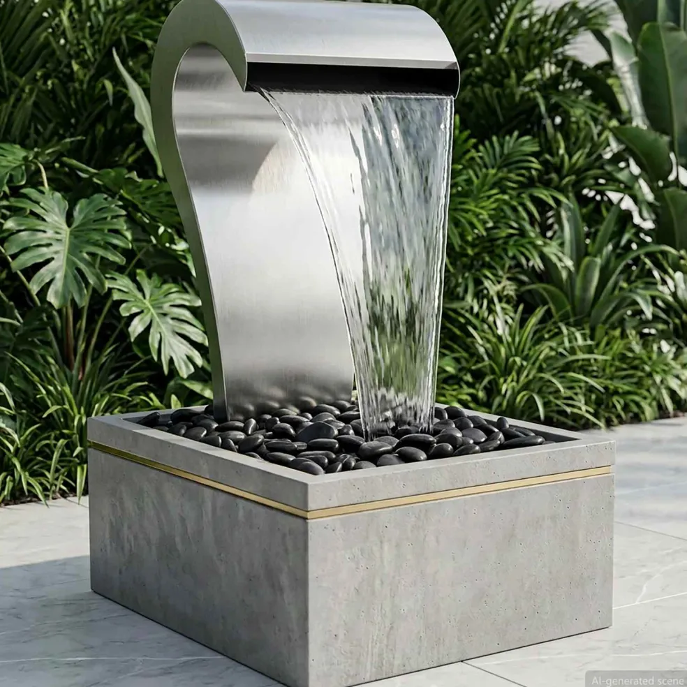 vidaXL Tuinwaterval Roestvrij staal 304 54,5 x 34 x 83 cm zilver