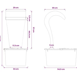 vidaXL Tuinwaterval Roestvrij staal 304 54,5 x 34 x 83 cm zilver