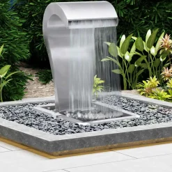 vidaXL Tuinwaterval 34x49x82 cm roestvrij staal zilverkleurig
