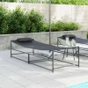 vidaXL Tuin Zonnebed 2 st Antraciet Gepoedercoat staal