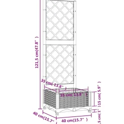 vidaXL Tuin Zwart 40 x 40 x 121,5 cm