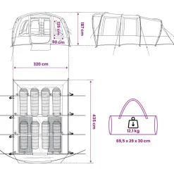 vidaXL Tunneltent Olijfgroen 427 x 315 x 178 cm Polyester en staal