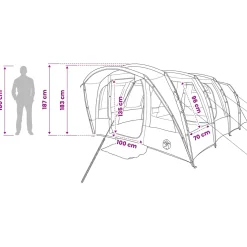 vidaXL Tunneltent Olijfgroen 427 x 315 x 178 cm Polyester en staal
