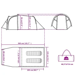 vidaXL Tunneltent 2-persoons waterdicht oranje