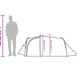 vidaXL Tunneltent 2-persoons waterdicht oranje
