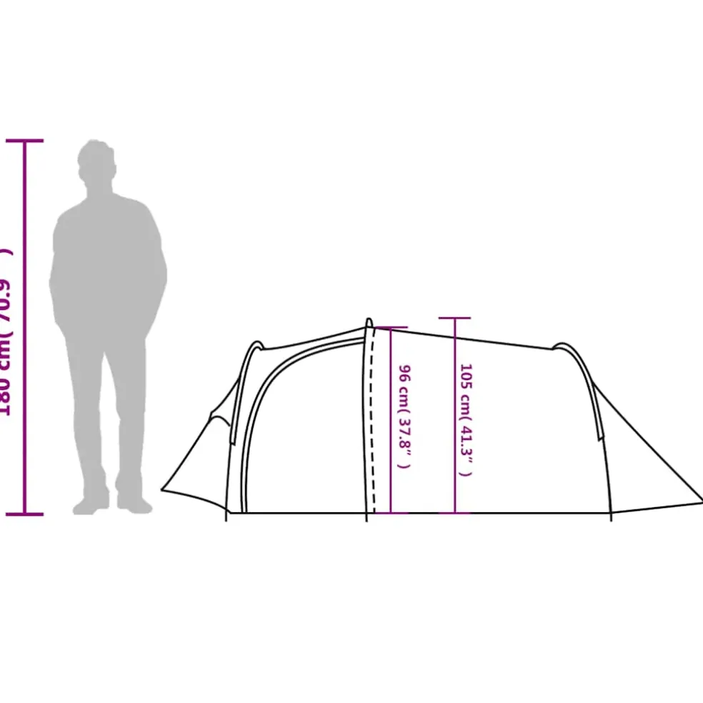 vidaXL Tunneltent 2-persoons waterdicht oranje