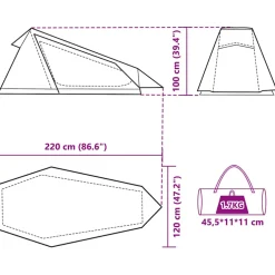 vidaXL Tunneltent 1-persoons waterdicht verduisterend stof wit