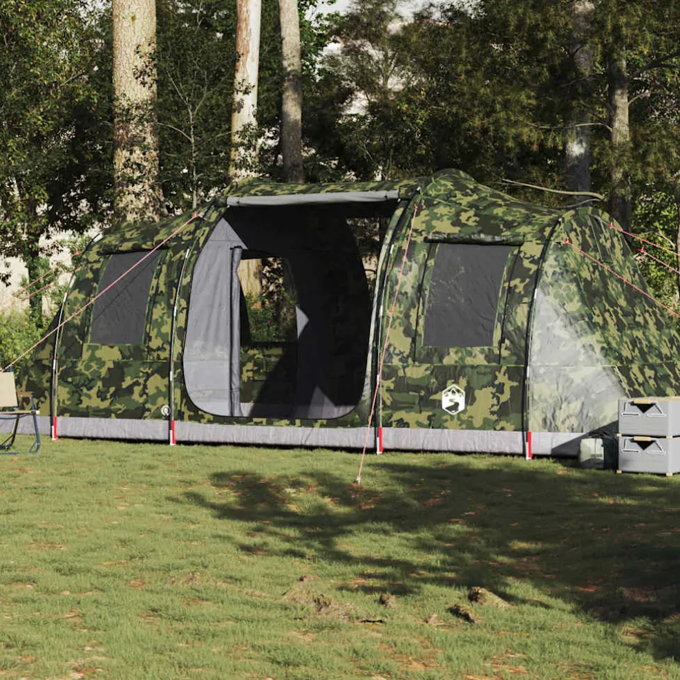vidaXL Tunneltent 4-persoons waterdicht camouflage