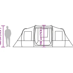 vidaXL Tunneltent 4-persoons waterdicht olijfgroen