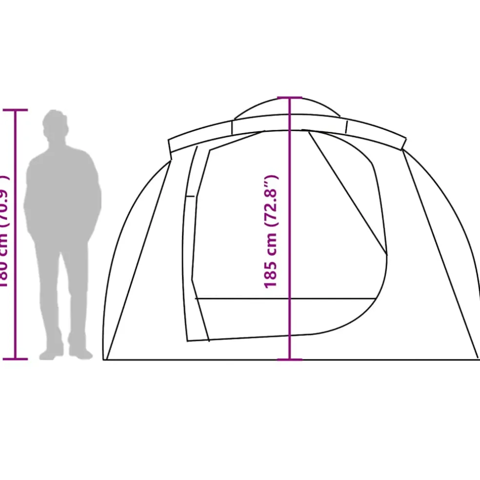 vidaXL Tunneltent 6-persoons waterbestendig olijfgroen