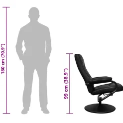 vidaXL Tv-fauteuil met voetenbankje kunstleer zwart