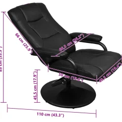 vidaXL Tv-fauteuil met voetenbankje kunstleer zwart