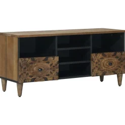 vidaXL TV-kast Bruin 100 x 33 x 46 cm Massief Mango Hout