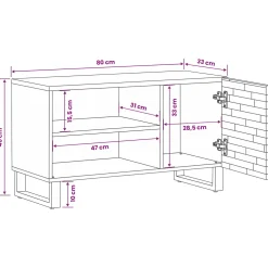 vidaXL TV-kast Bruin 80 x 33 x 46 cm Massief Mango Hout