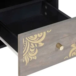 vidaXL TV-kast Grijs 100 x 33 x 46 cm Massief Mango Hout