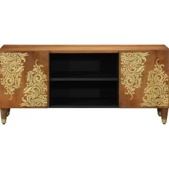 vidaXL TV-kast Honingbruin 105 x 33 x 46 cm Massief Mango Hout