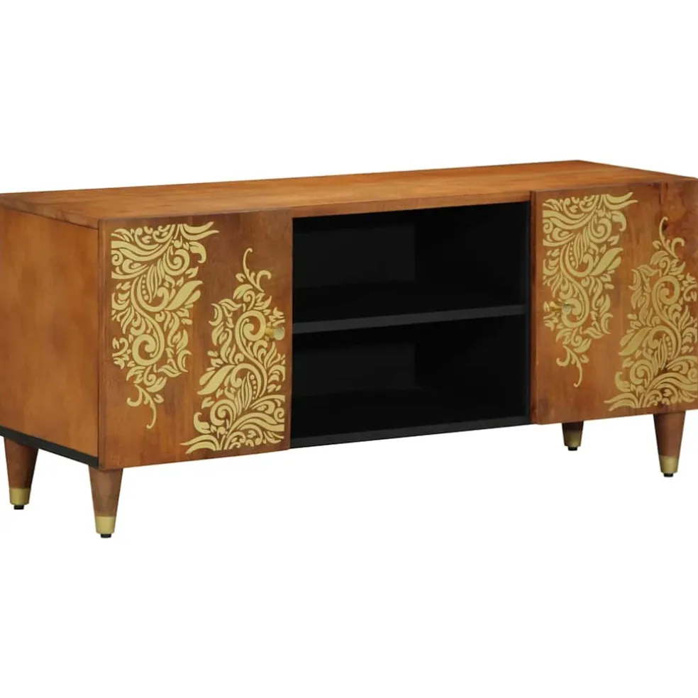 vidaXL TV-kast Honingbruin 105 x 33 x 46 cm Massief Mango Hout