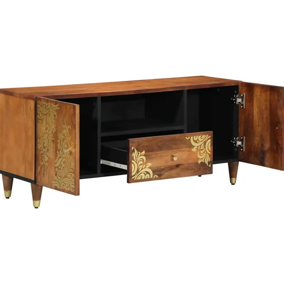 vidaXL TV-kast Honingbruin 105 x 33 x 46 cm Massief Mango Hout