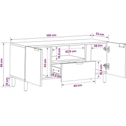 vidaXL TV-kast met lade Acacia Bruine Afwerking 105 x 33 x 46 cm