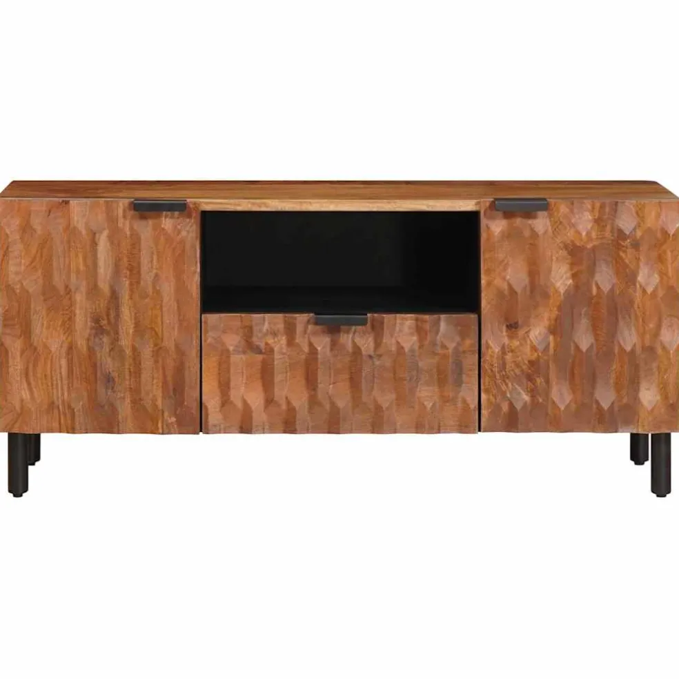 vidaXL TV-kast met lade Acacia Bruine Afwerking 105 x 33 x 46 cm