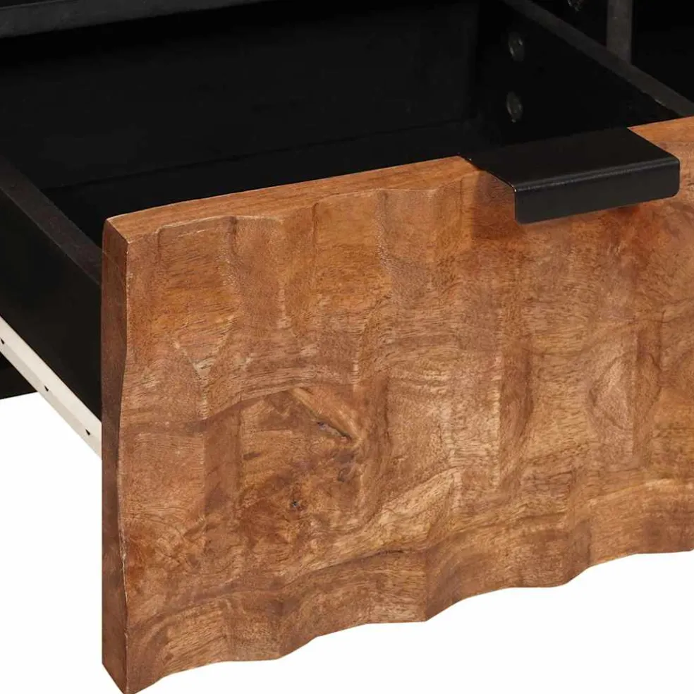 vidaXL TV-kast met lade Acacia Bruine Afwerking 100 x 33 x 46 cm