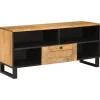 vidaXL TV-kast met lade Bruin 100 x 33 x 46 cm Massief Mango Hout