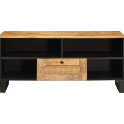 vidaXL TV-kast met lade Bruin 100 x 33 x 46 cm Massief Mango Hout