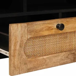 vidaXL TV-kast met lade Bruin 100 x 33 x 46 cm Massief Mango Hout