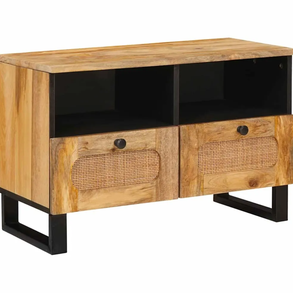 vidaXL TV-kast met lade Bruin 70 x 33 x 46 cm Massief Mango Hout