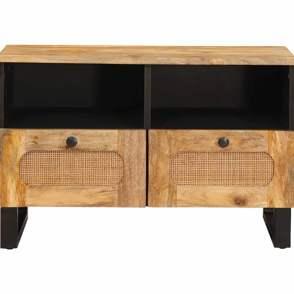 vidaXL TV-kast met lade Bruin 70 x 33 x 46 cm Massief Mango Hout