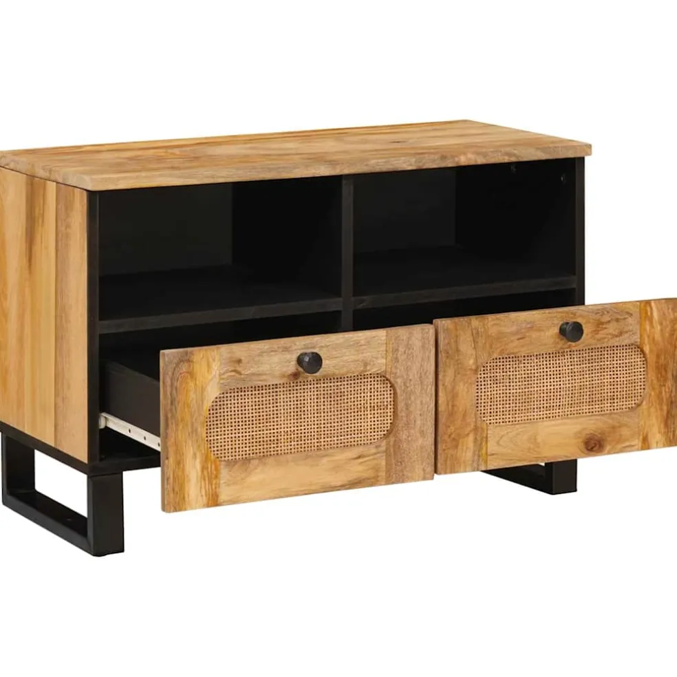 vidaXL TV-kast met lade Bruin 70 x 33 x 46 cm Massief Mango Hout