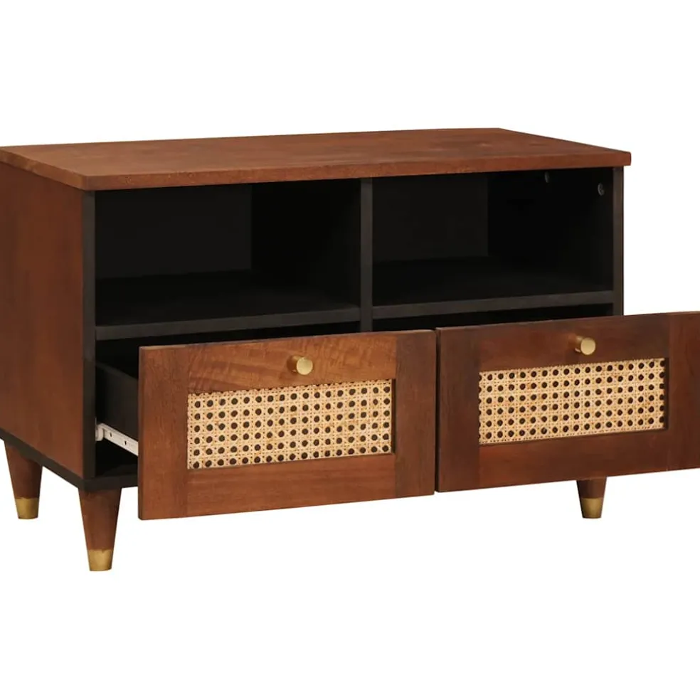 vidaXL TV-kast met lade Bruin 70 x 33,5 x 46 cm Massief Mango Hout