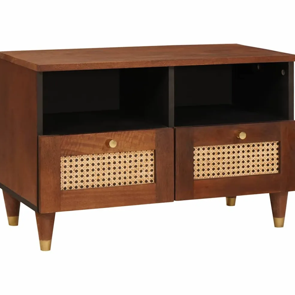 vidaXL TV-kast met lade Bruin 70 x 33,5 x 46 cm Massief Mango Hout