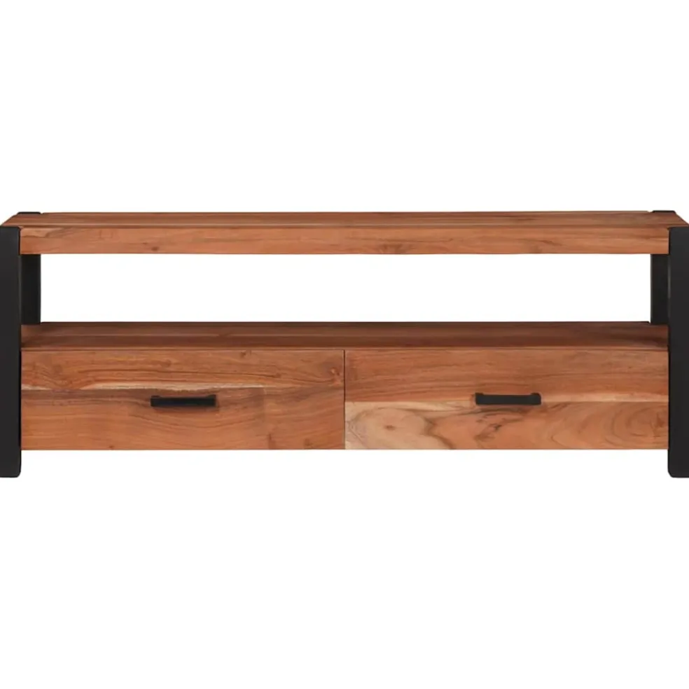 vidaXL TV-kast met lade Bruin 110 x 30 x 40 cm Massief acaciahout