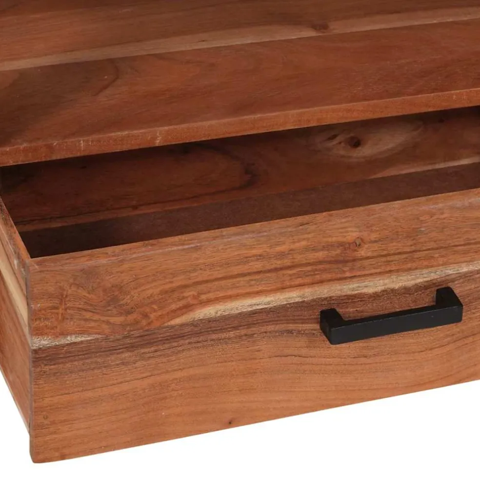 vidaXL TV-kast met lade Bruin 110 x 30 x 40 cm Massief acaciahout