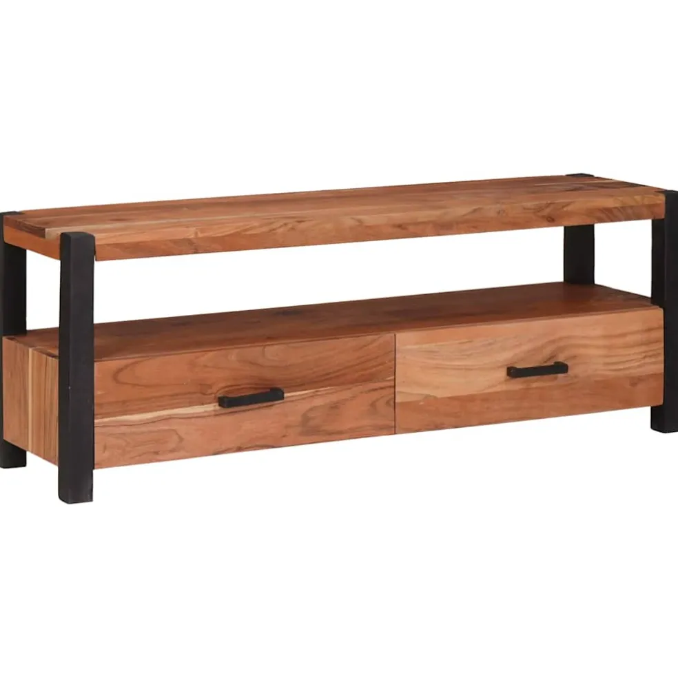 vidaXL TV-kast met lade Bruin 110 x 30 x 40 cm Massief acaciahout