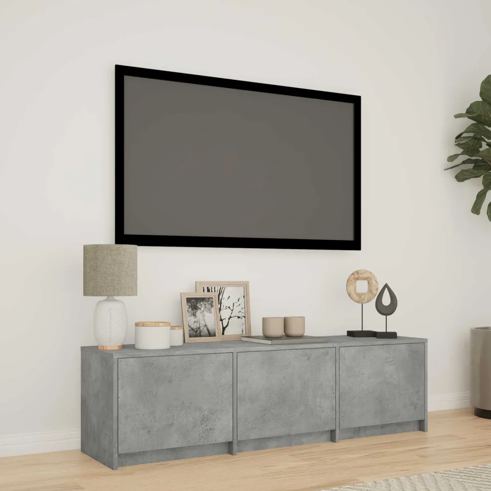 vidaXL TV-kast met LED 140x34x40 cm Betongrijs Geconstrueerd hout