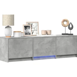vidaXL TV-kast met LED 140x34x40 cm Betongrijs Geconstrueerd hout