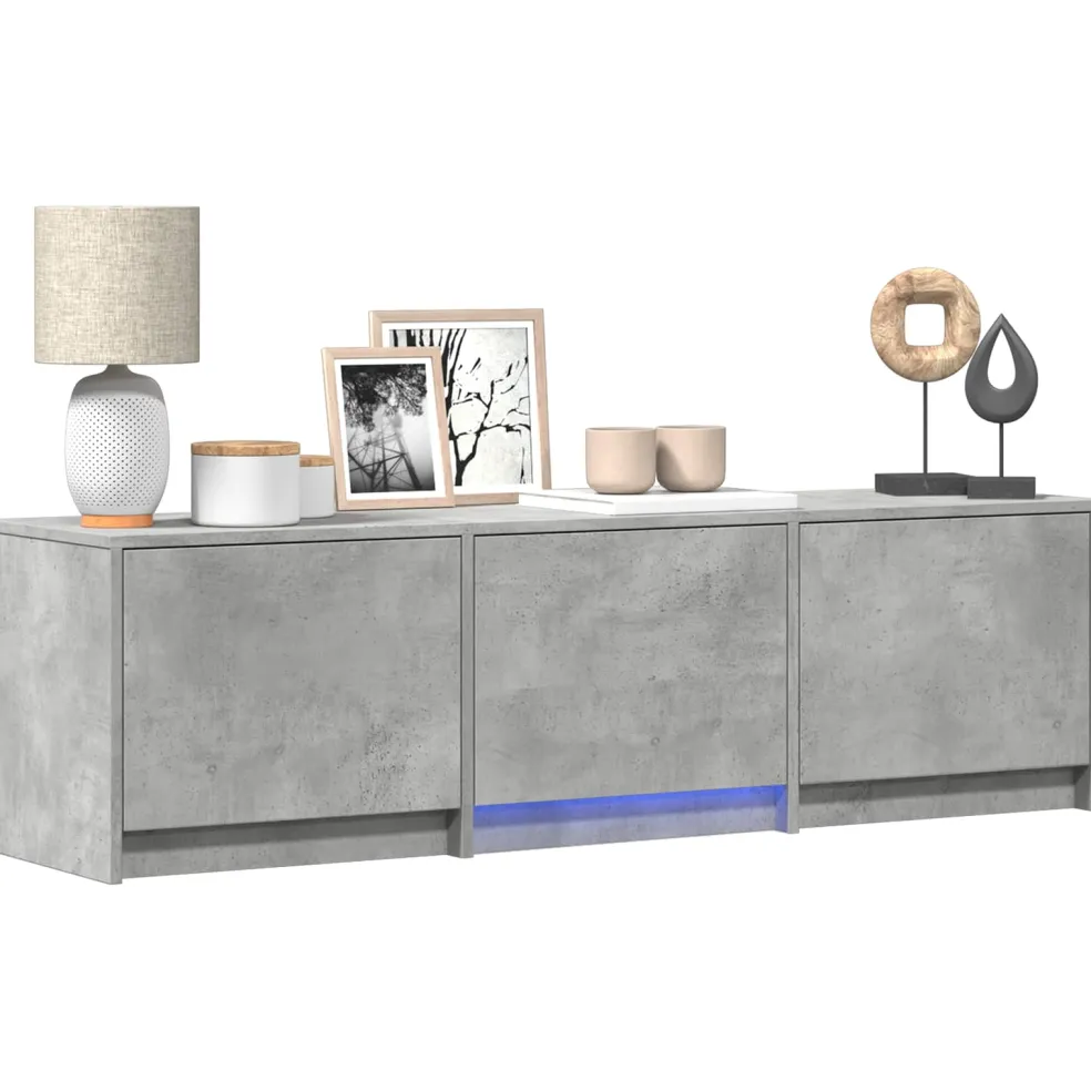vidaXL TV-kast met LED 140x34x40 cm Betongrijs Geconstrueerd hout