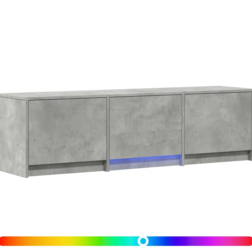 vidaXL TV-kast met LED 140x34x40 cm Betongrijs Geconstrueerd hout