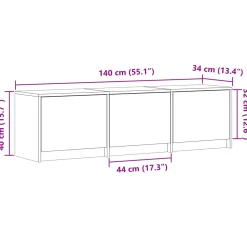 vidaXL TV-kast met LED 140 x 34 x 40 cm Wit Geconstrueerd hout