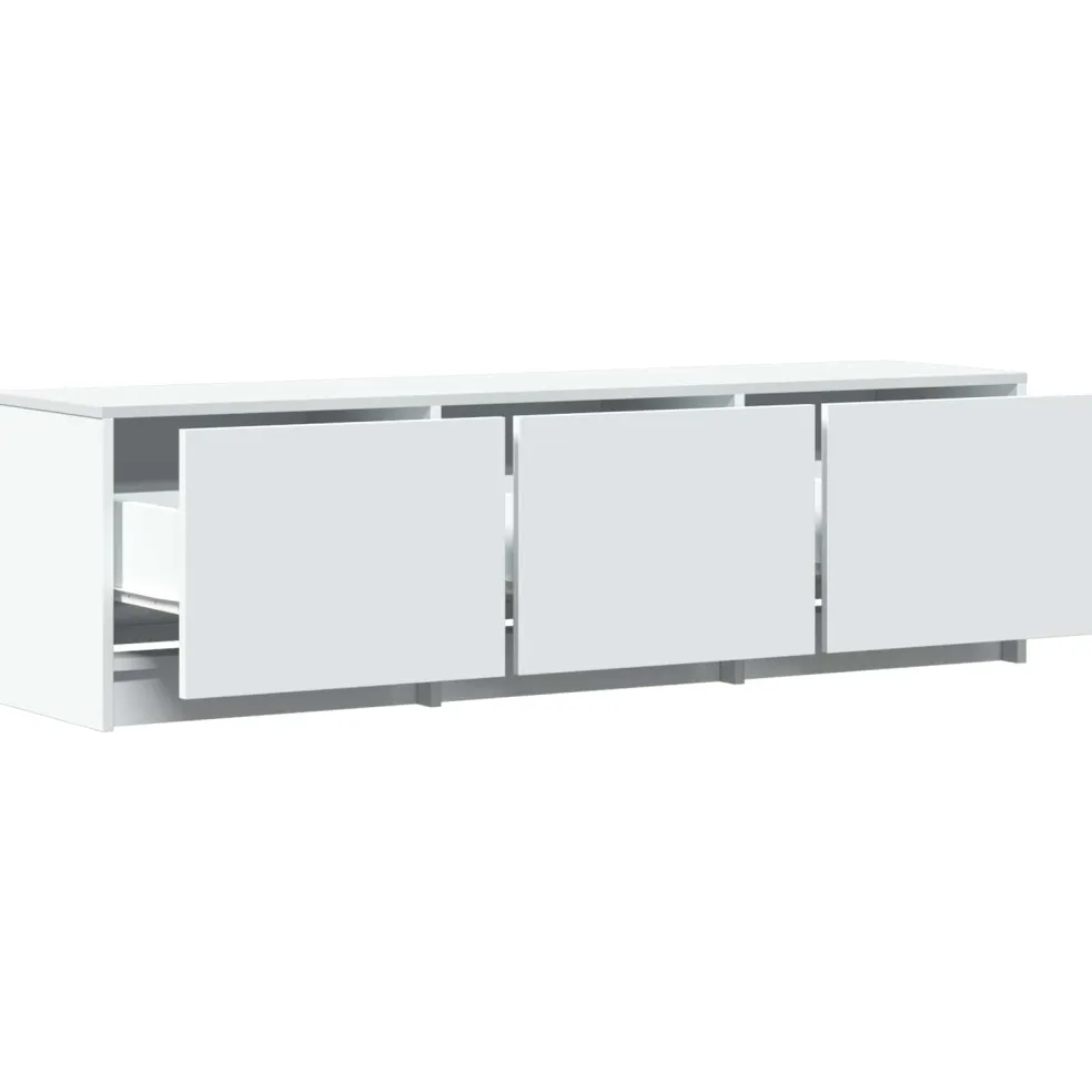 vidaXL TV-kast met LED 140 x 34 x 40 cm Wit Geconstrueerd hout