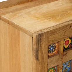 vidaXL TV-kast met plank Naturel 105 x 33 x 46 cm Massief Mango Hout