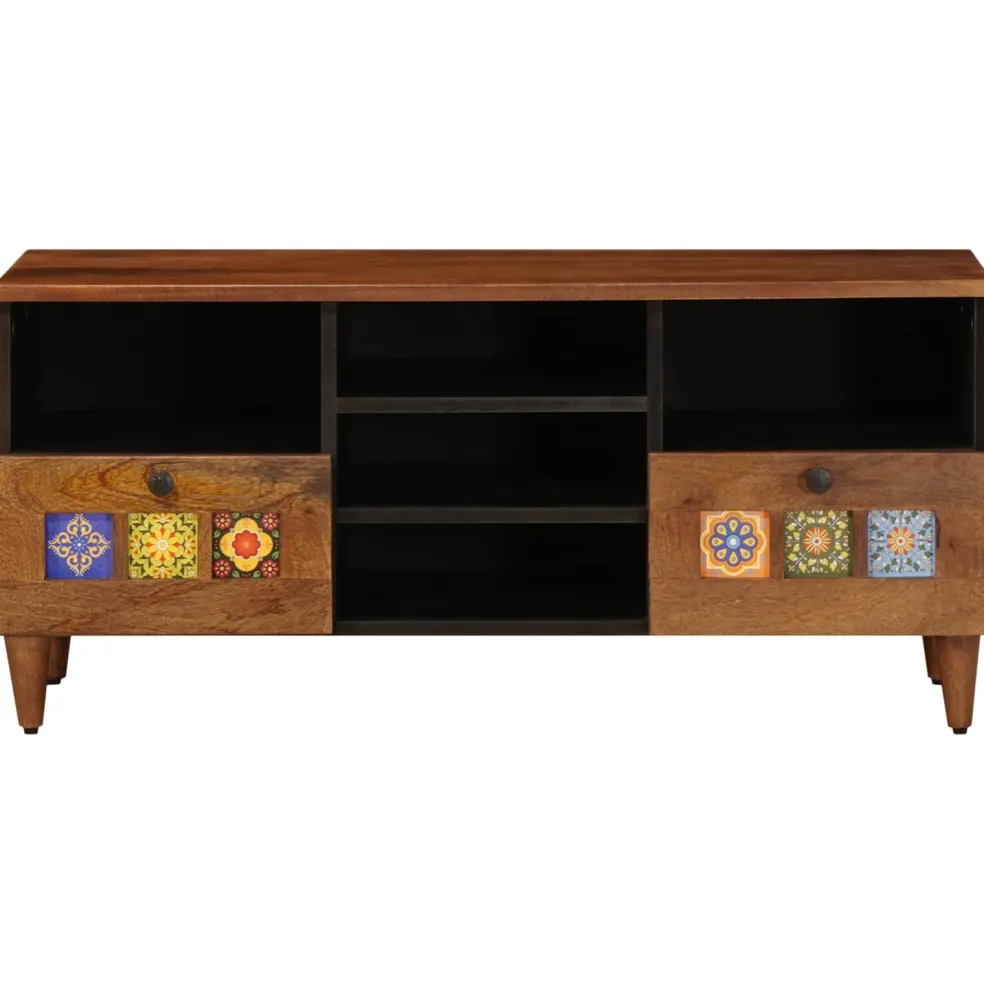 vidaXL TV-kast Walnotenhout 100 x 33 x 46 cm Massief Mango Hout