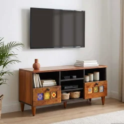vidaXL TV-kast Walnotenhout 100 x 33 x 46 cm Massief Mango Hout