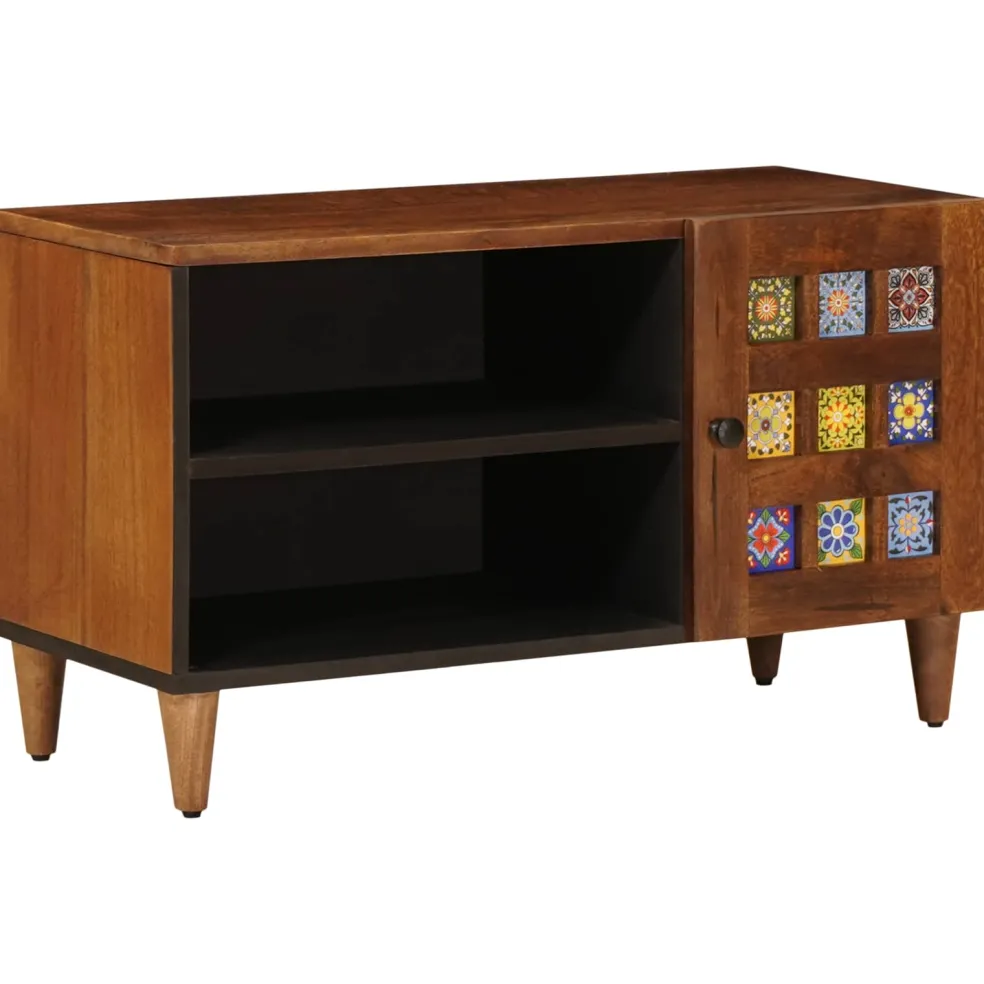 vidaXL TV-kast Walnotenhout 80 x 33 x 46 cm Massief Mango Hout