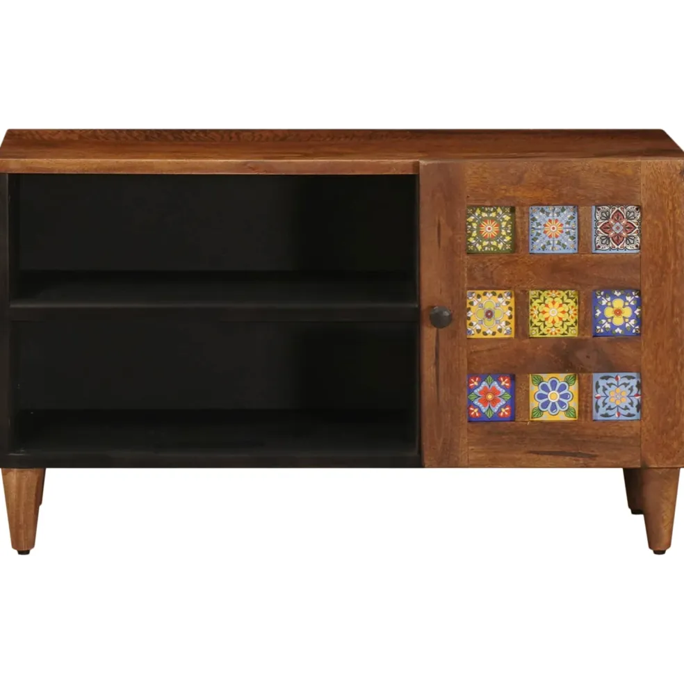 vidaXL TV-kast Walnotenhout 80 x 33 x 46 cm Massief Mango Hout