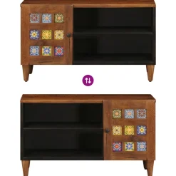 vidaXL TV-kast Walnotenhout 80 x 33 x 46 cm Massief Mango Hout