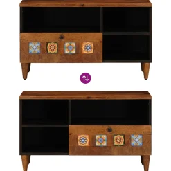 vidaXL TV-kast Walnotenhout 80 x 33 x 46 cm Massief Mango Hout
