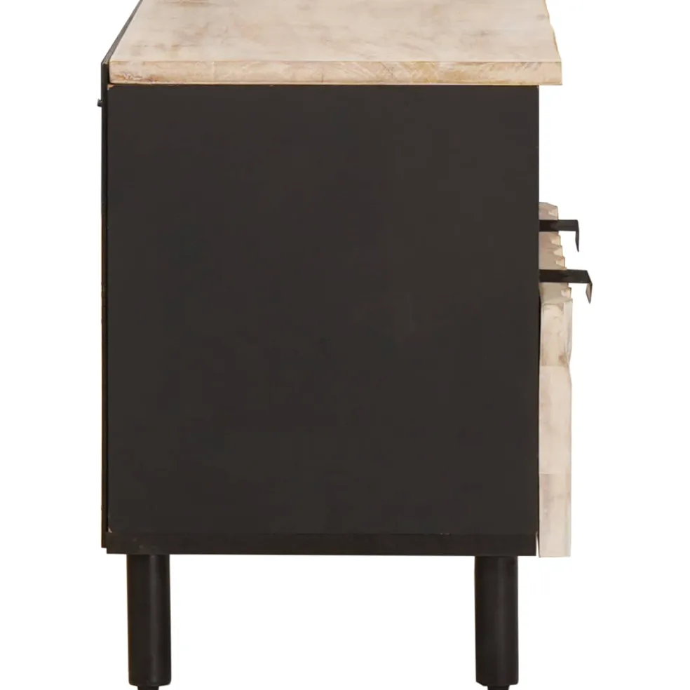 vidaXL TV-kast Witte Was Afwerking 70 x 33 x 46 cm Massief Mango Hout